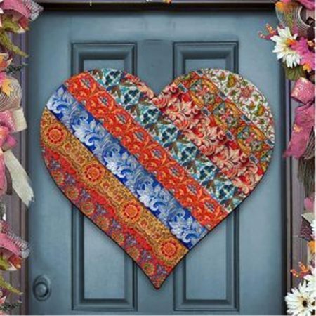 KD AMERICANA Quilted Heart Door Hanger Wall Decor KD2128665